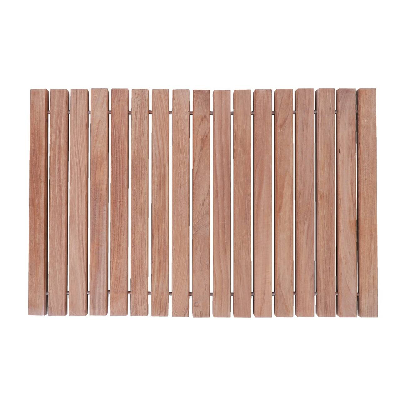 Nordic Style Teak Natural String Shower/Bath Mat with Rubber Feet 23.62